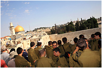 The Western Wall and young Israeli soldiers